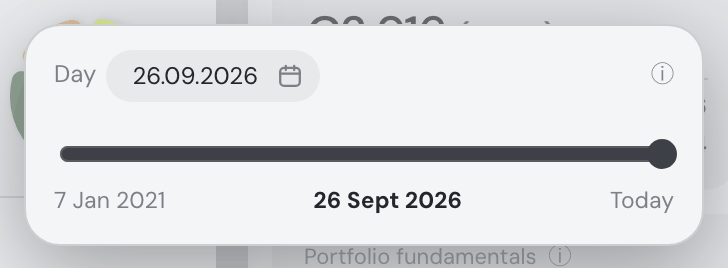 Time travel — calendar and slider